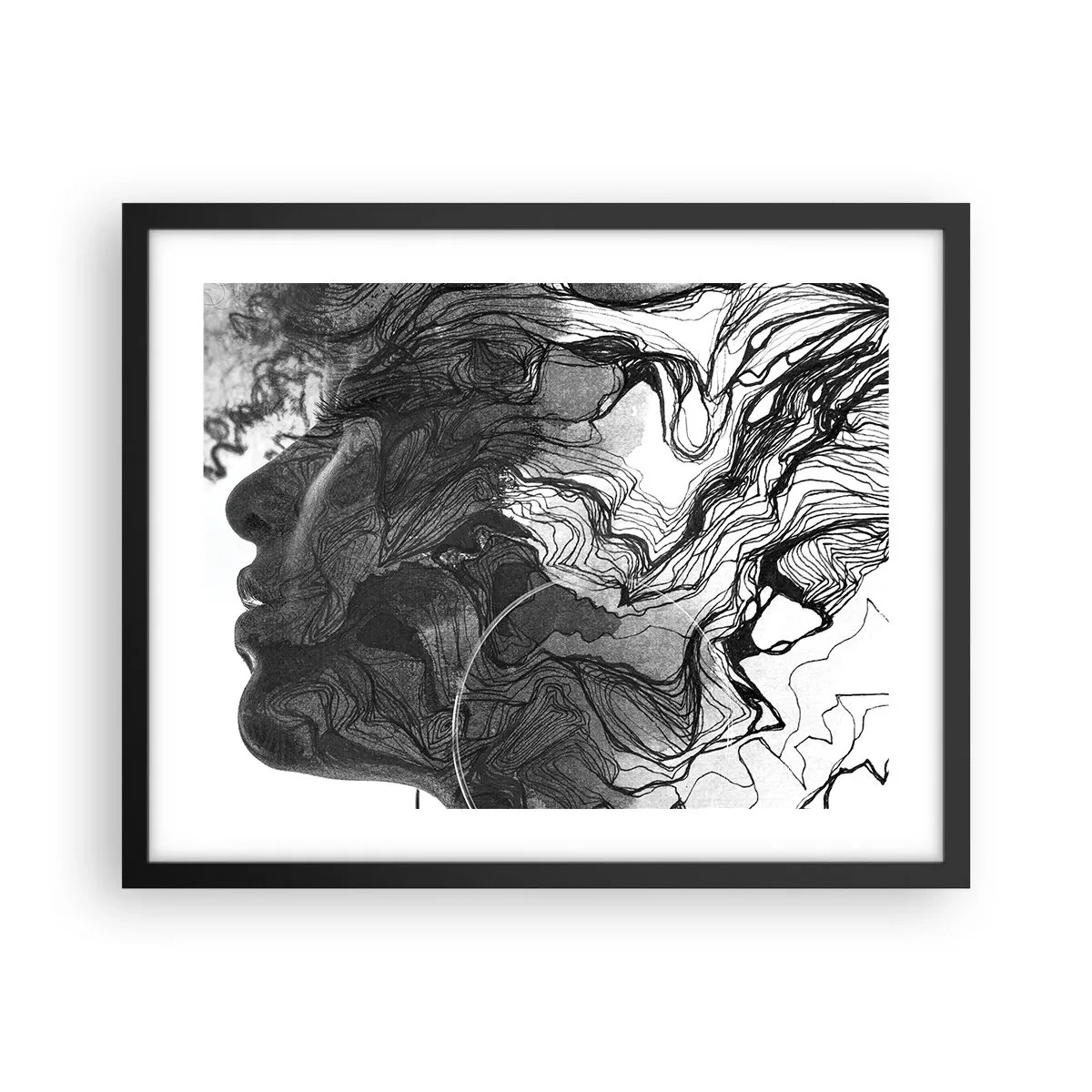 Pôster com moldura preta - Entrelaçados em sonhos - 50x40 cm
