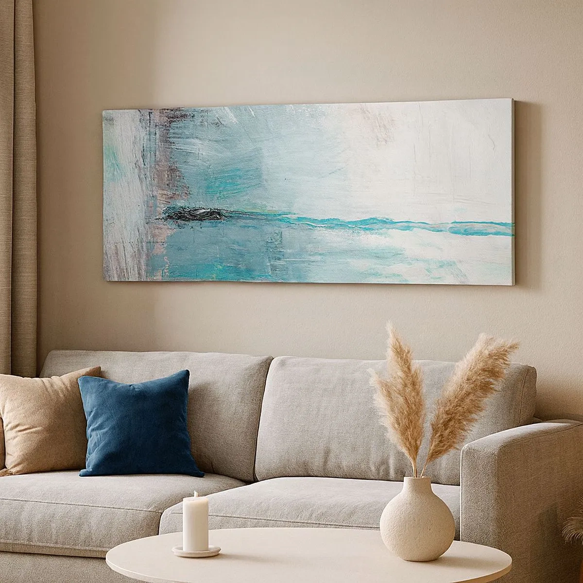 Quadro em tela - Horizontalmente em azul - 100x40 cm
