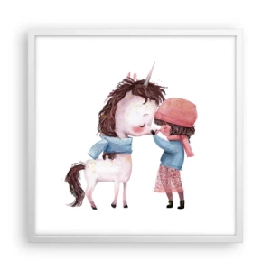 Pôster em moldura branca - Conto do inverno - 50x50 cm