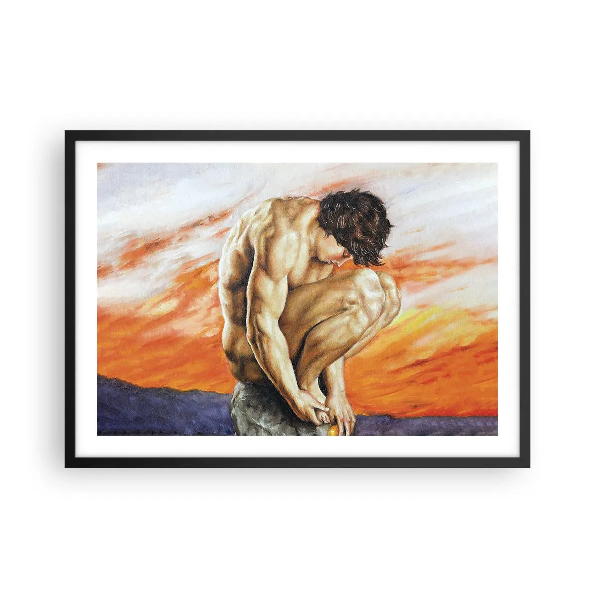 Pôster com moldura preta - Imerso em si mesmo - 70x50 cm