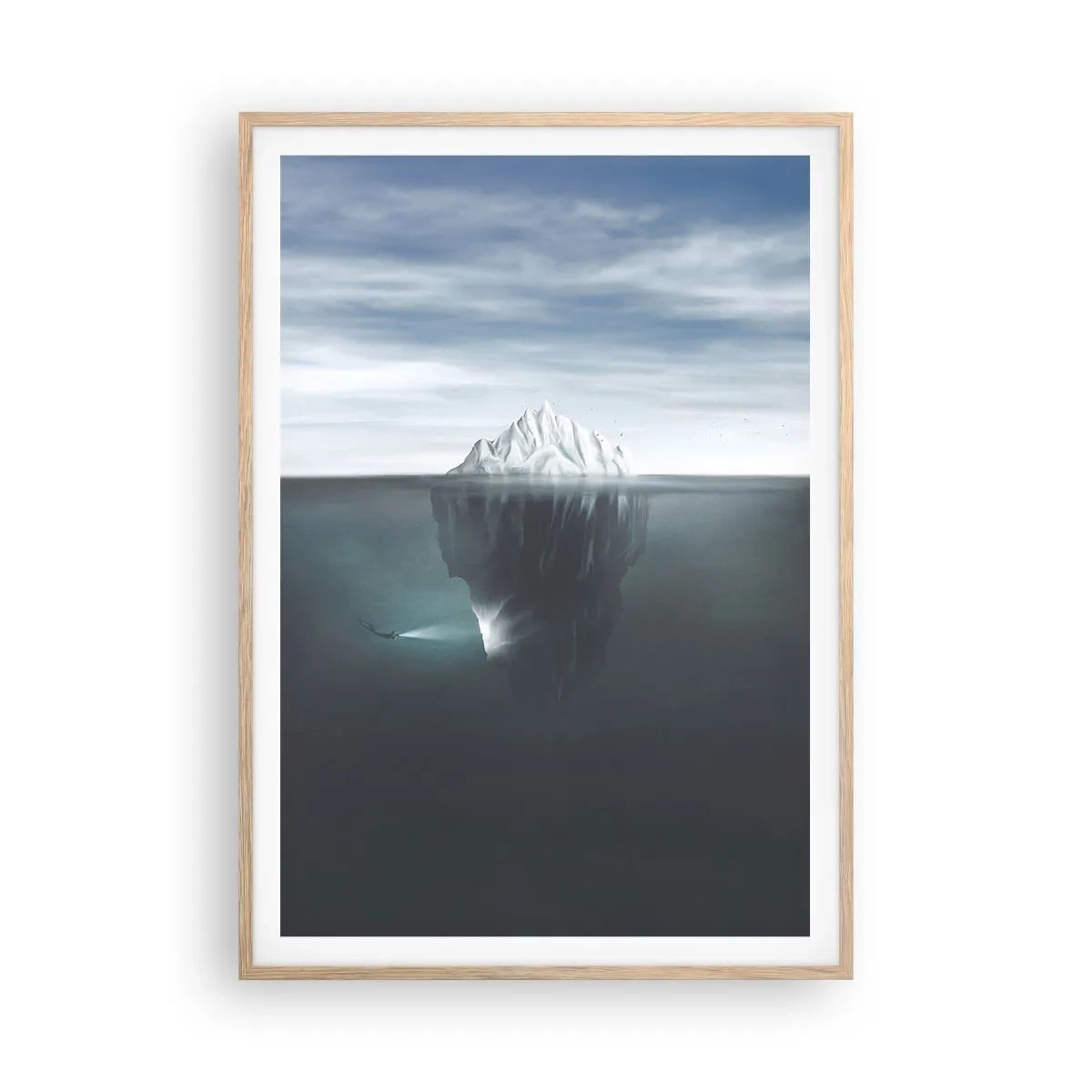 Pôster com moldura de carvalho claro - Mistério subaquático - 70x100 cm