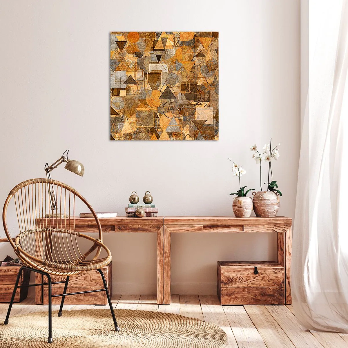 Quadro em tela - O mundo em forma - 70x70 cm