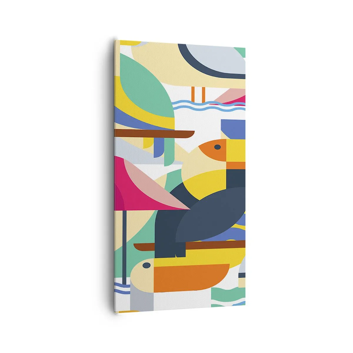 Quadro em tela - A festa dos pássaros - 65x120 cm