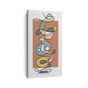 Quadro em tela - Abstração: dança colorida - 45x80 cm