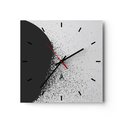 Relógio de parede - Relógio em vidro - Movimento das moléculas - 40x40 cm