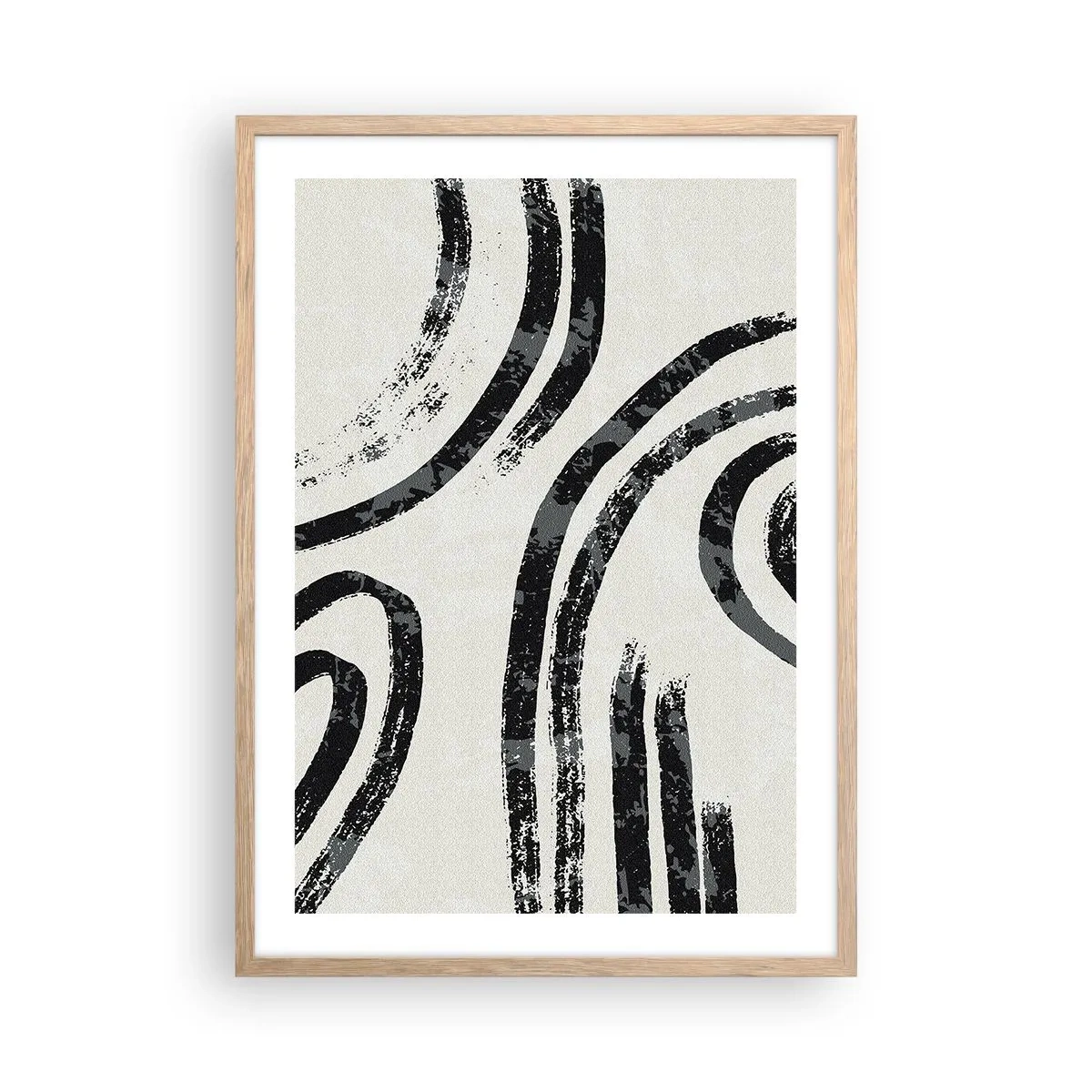 Pôster com moldura de carvalho claro - Meio parado - 50x70 cm