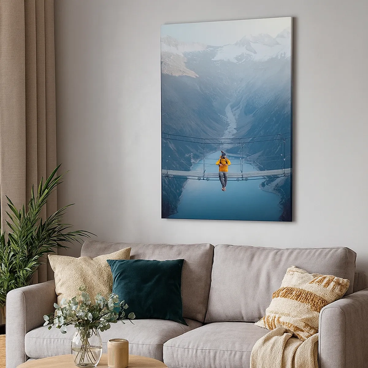 Quadro em tela - Encantado com a paisagem - 50x70 cm