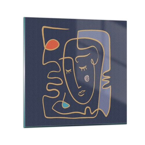 Quadro em vidro - Nos pensamentos - 30x30 cm