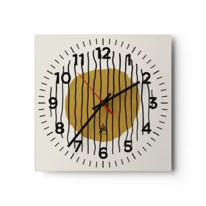 Relógio de parede - Relógio em vidro - Abstração a tremer com o calor - 40x40 cm