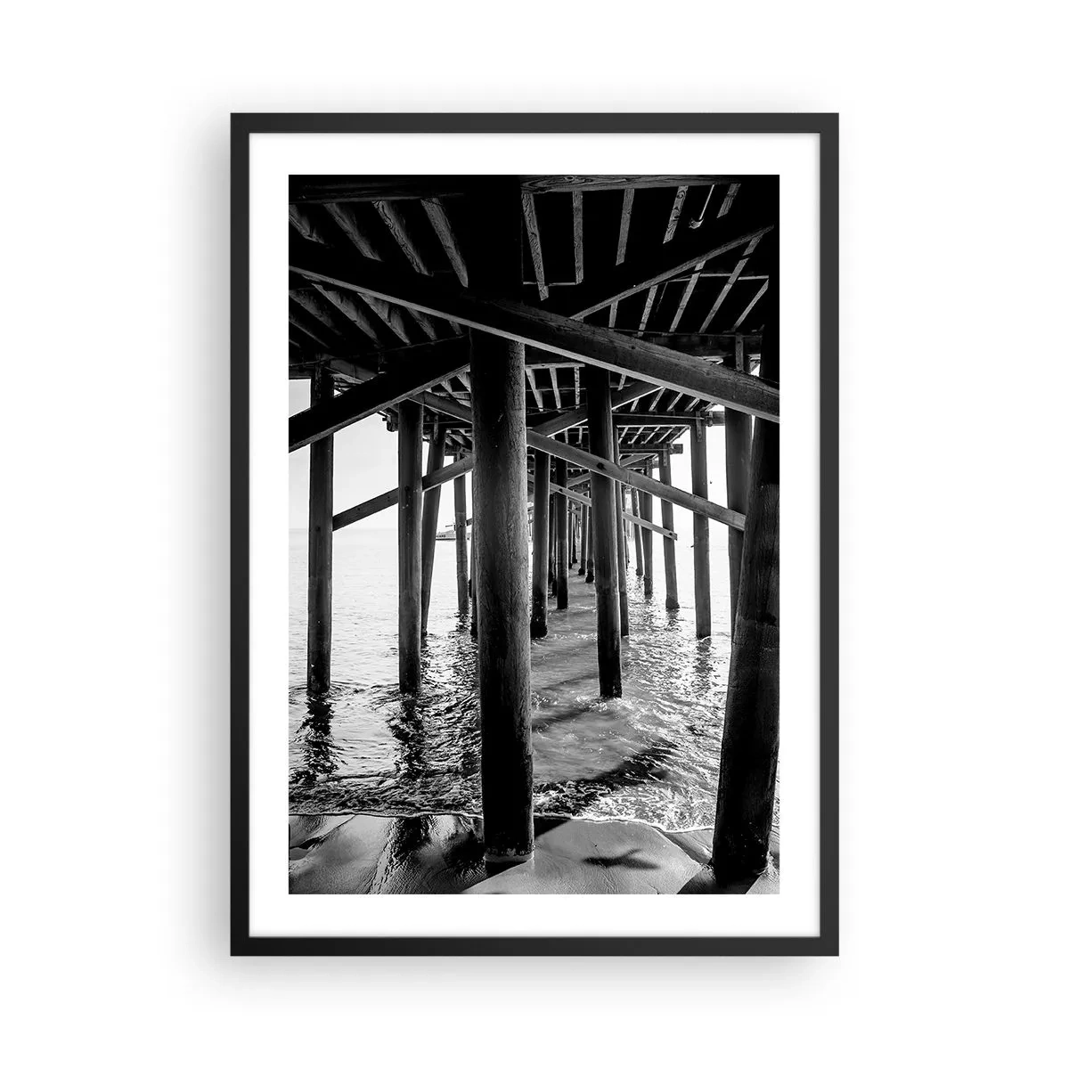 Pôster com moldura preta - Esconderijo de praia - 50x70cm - Refúgio na praia - Decoração de parede moderna para a sala de estar e quarto ARTTOR
