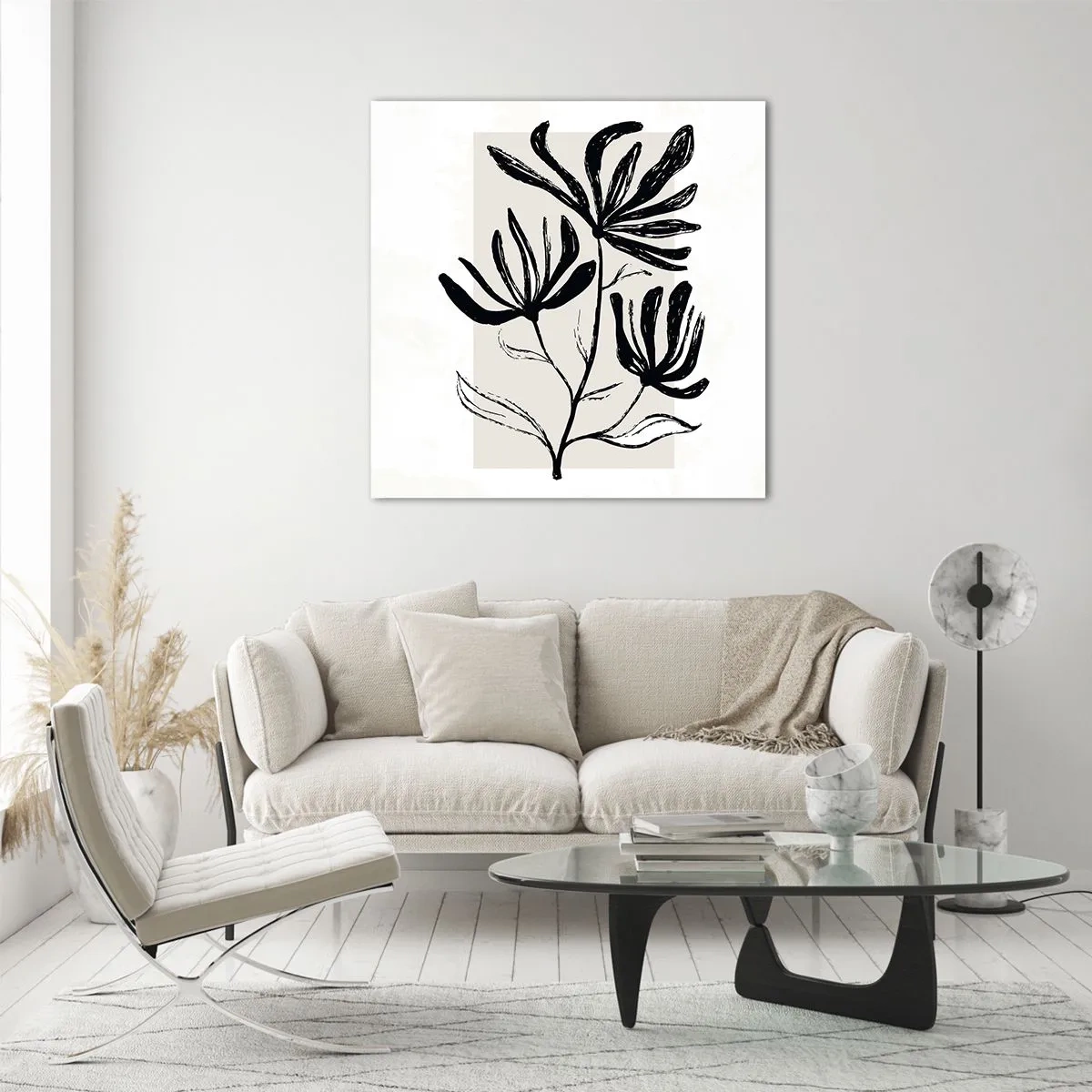 Quadro em vidro - Esboço para o herbário - 60x60 cm