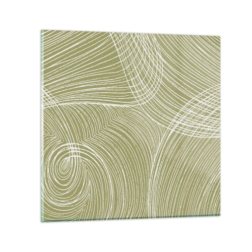 Quadro em vidro - Abstração intrincada em branco - 30x30 cm