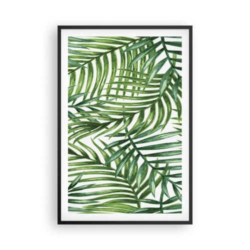 Pôster com moldura preta - Sob as folhas verdes - 61x91 cm