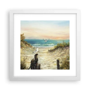 Pôster em moldura branca - Refúgio sem vento - 30x30 cm