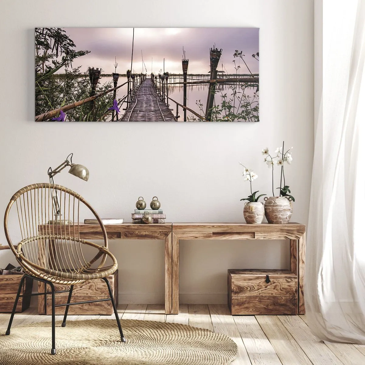 Quadro em tela - Paz e tranquilidade da Ásia - 140x50 cm
