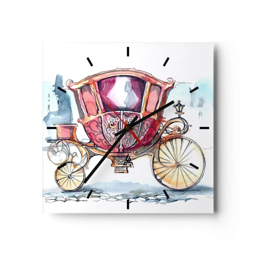 Relógio de parede - Relógio em vidro - Para um casamento ou para um baile? - 30x30 cm