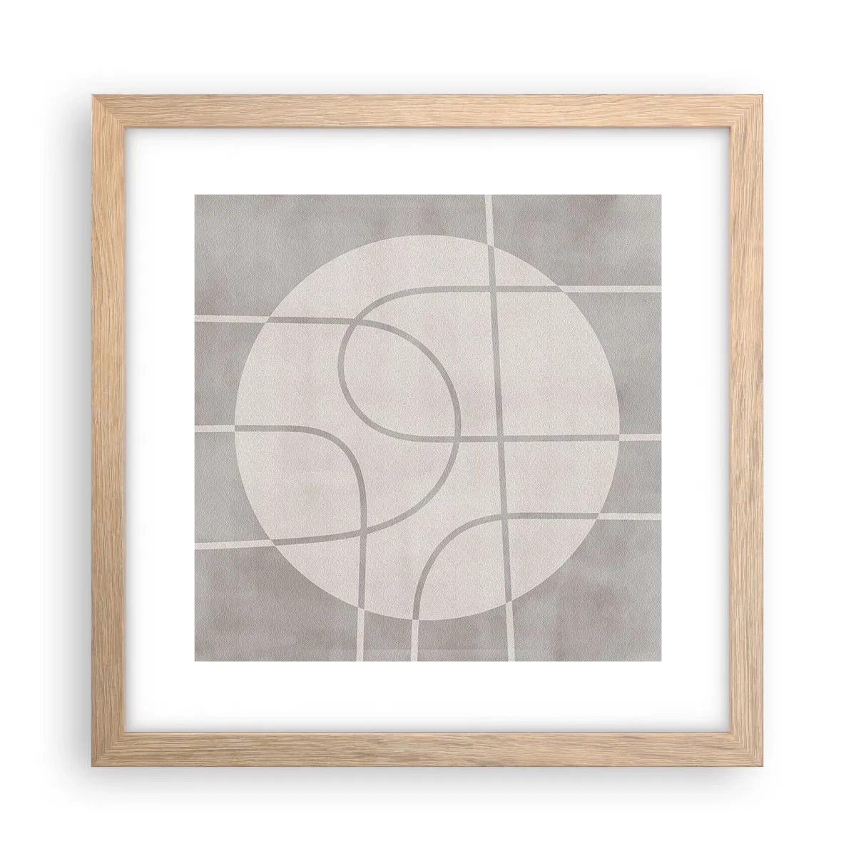 Pôster com moldura de carvalho claro - Circular e direto - 30x30 cm
