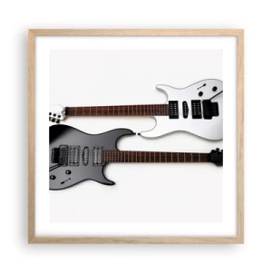 Pôster com moldura de carvalho claro - Harmonia das formas - 50x50 cm