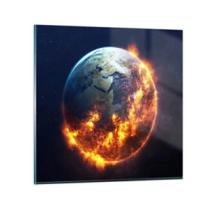 Quadro em vidro - A chama do apocalipse - 30x30 cm