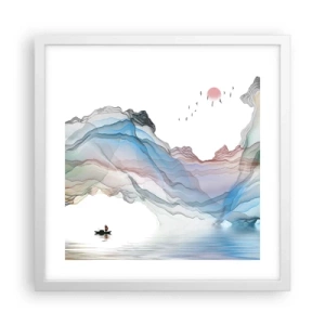 Pôster em moldura branca - Em direção às montanhas de cristal - 40x40 cm