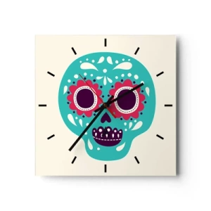 Relógio de parede - Relógio em vidro - Vida – diversão até a morte - 40x40 cm