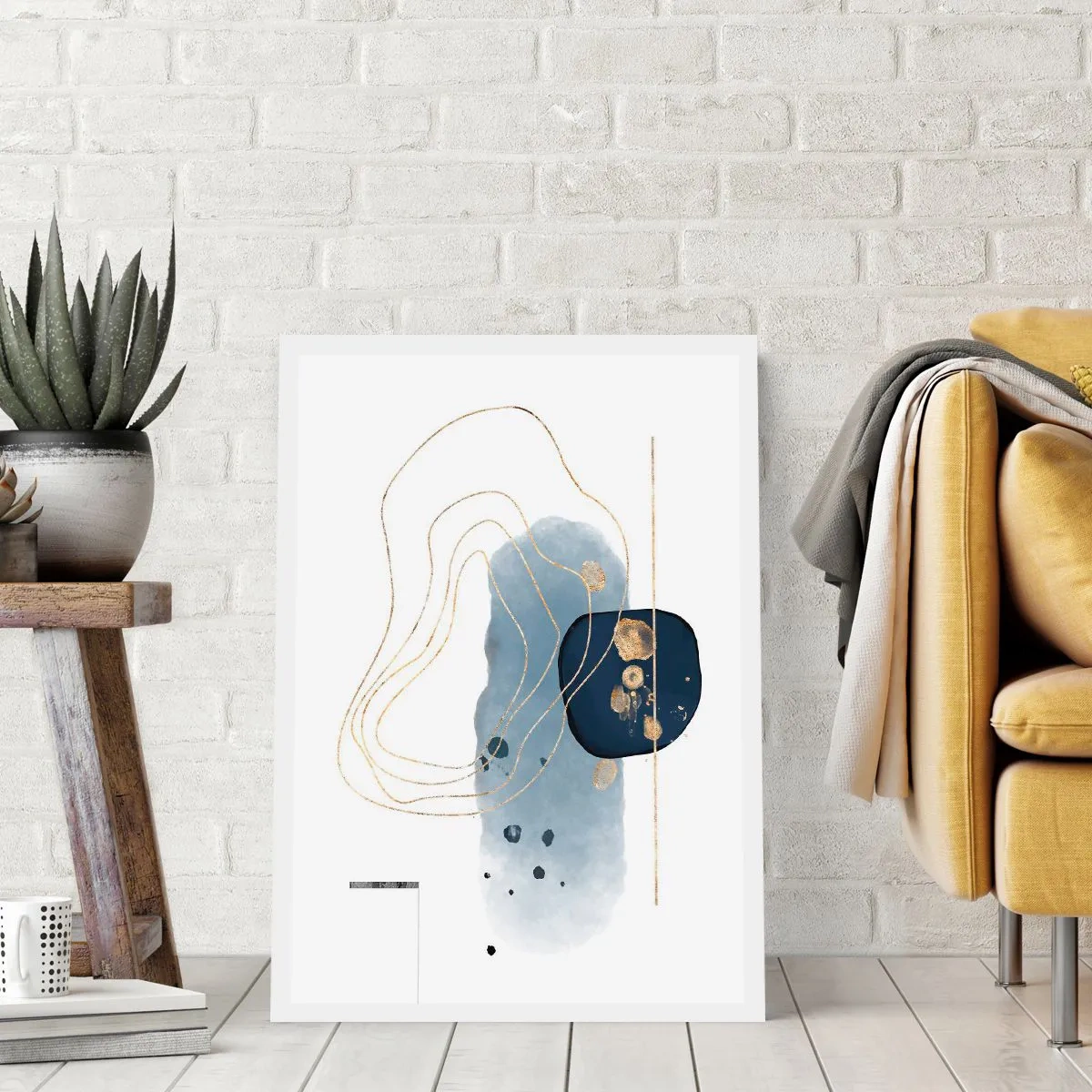 Pôster - Fantasia azul e dourada - 50x70 cm