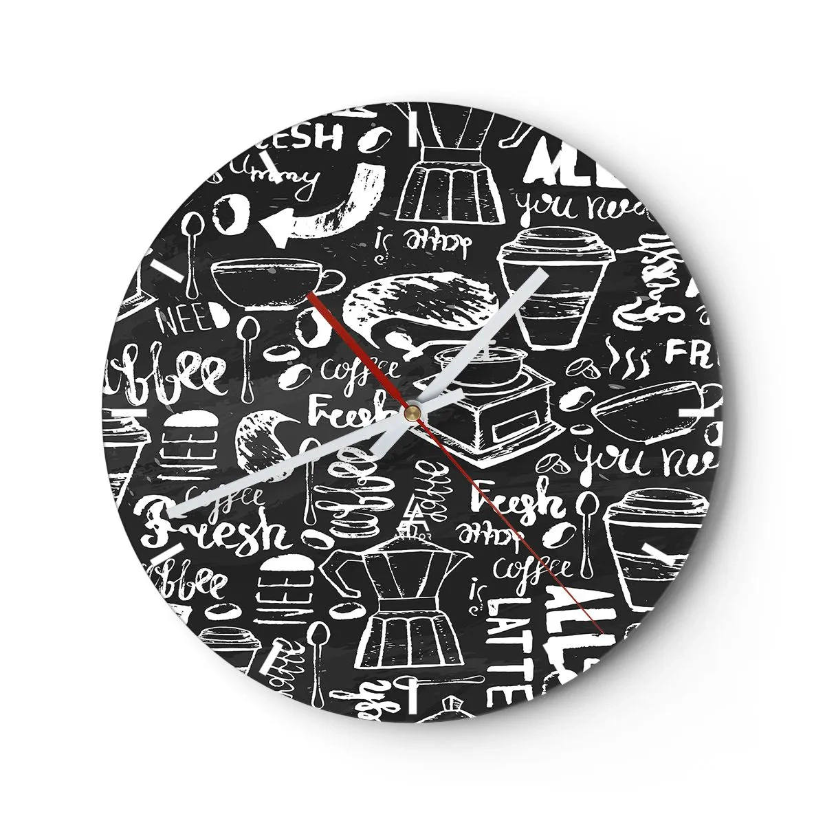 Relógio de parede - Relógio em vidro - Tudo o que precisa é... - 40x40 cm