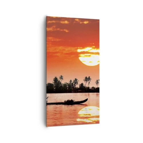 Quadro em tela - A calma dos trópicos ao pôr do sol - 65x120 cm