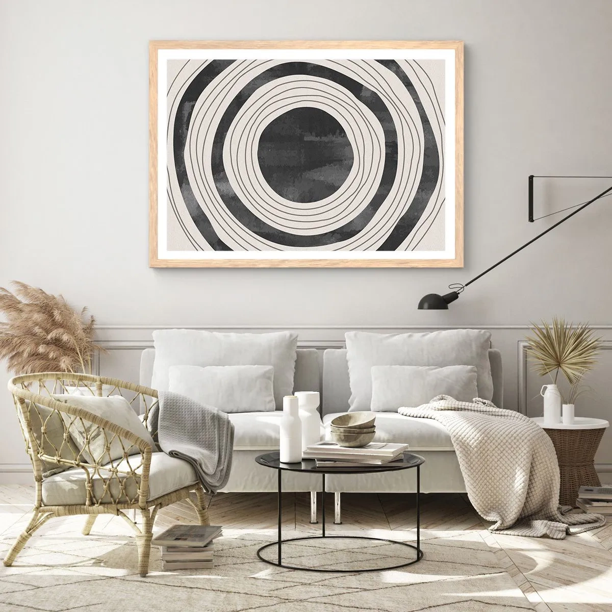 Pôster com moldura de carvalho claro - Direito ao ponto - 91x61 cm