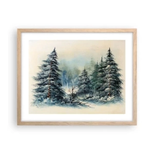 Pôster com moldura de carvalho claro - Prontas para o Natal - 50x40 cm