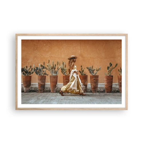 Pôster com moldura de carvalho claro - Estilo hippie - 91x61 cm