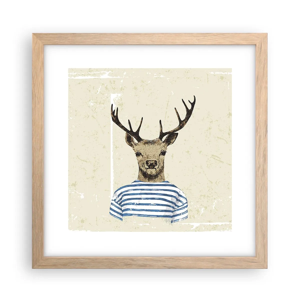 Pôster com moldura de carvalho claro - Porque eu gosto de camisas listradas! - 30x30 cm