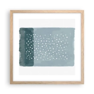 Pôster com moldura de carvalho claro - Cultivado em azul - 40x40 cm