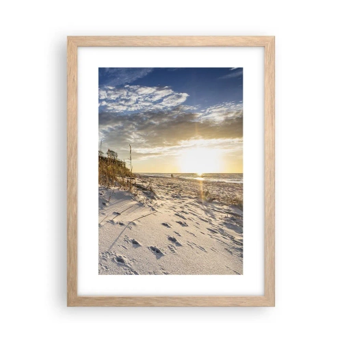 Pôster com moldura de carvalho claro - Um convite para um passeio - 30x40 cm