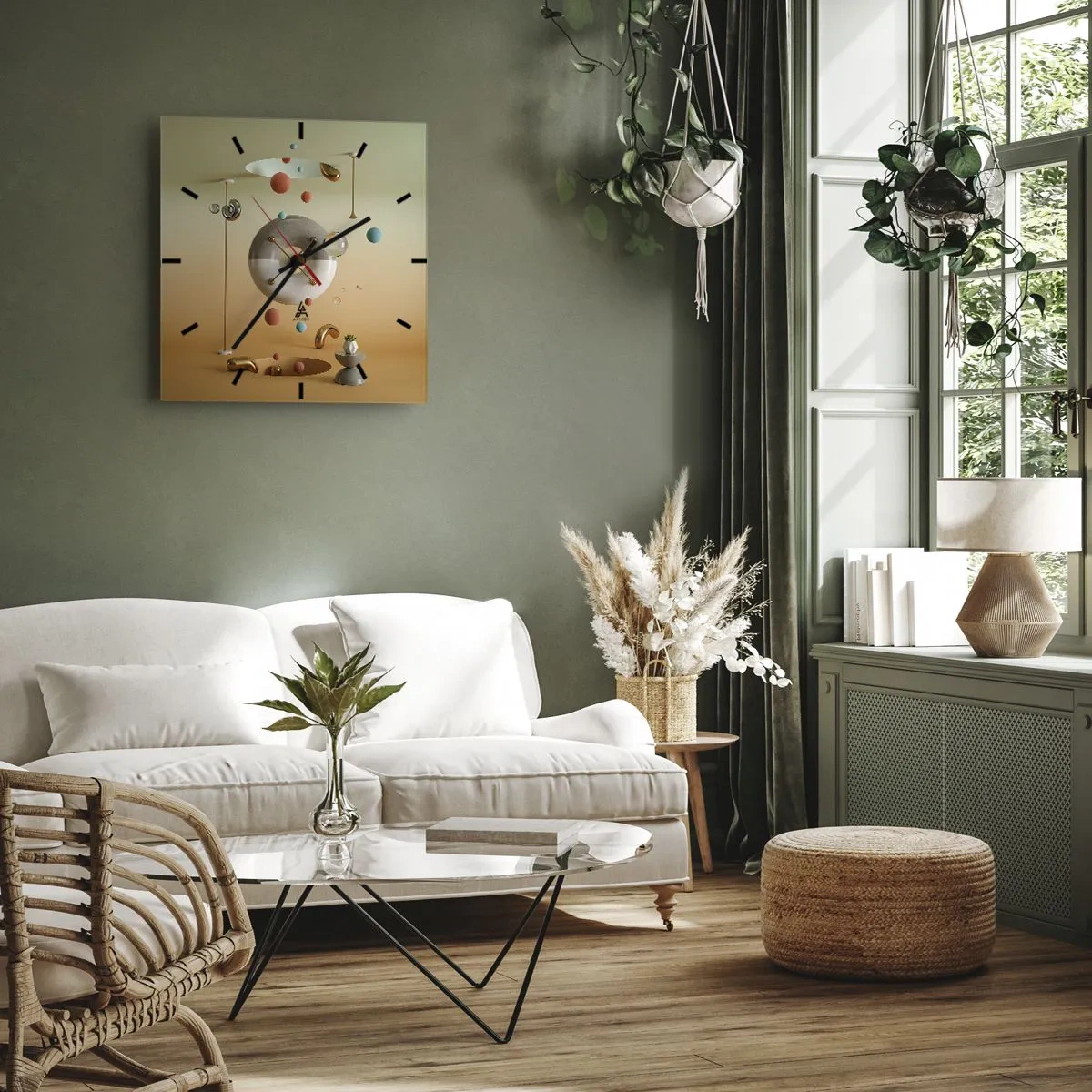 Relógio de parede - Relógio em vidro - Nada pode acontecer - 40x40 cm