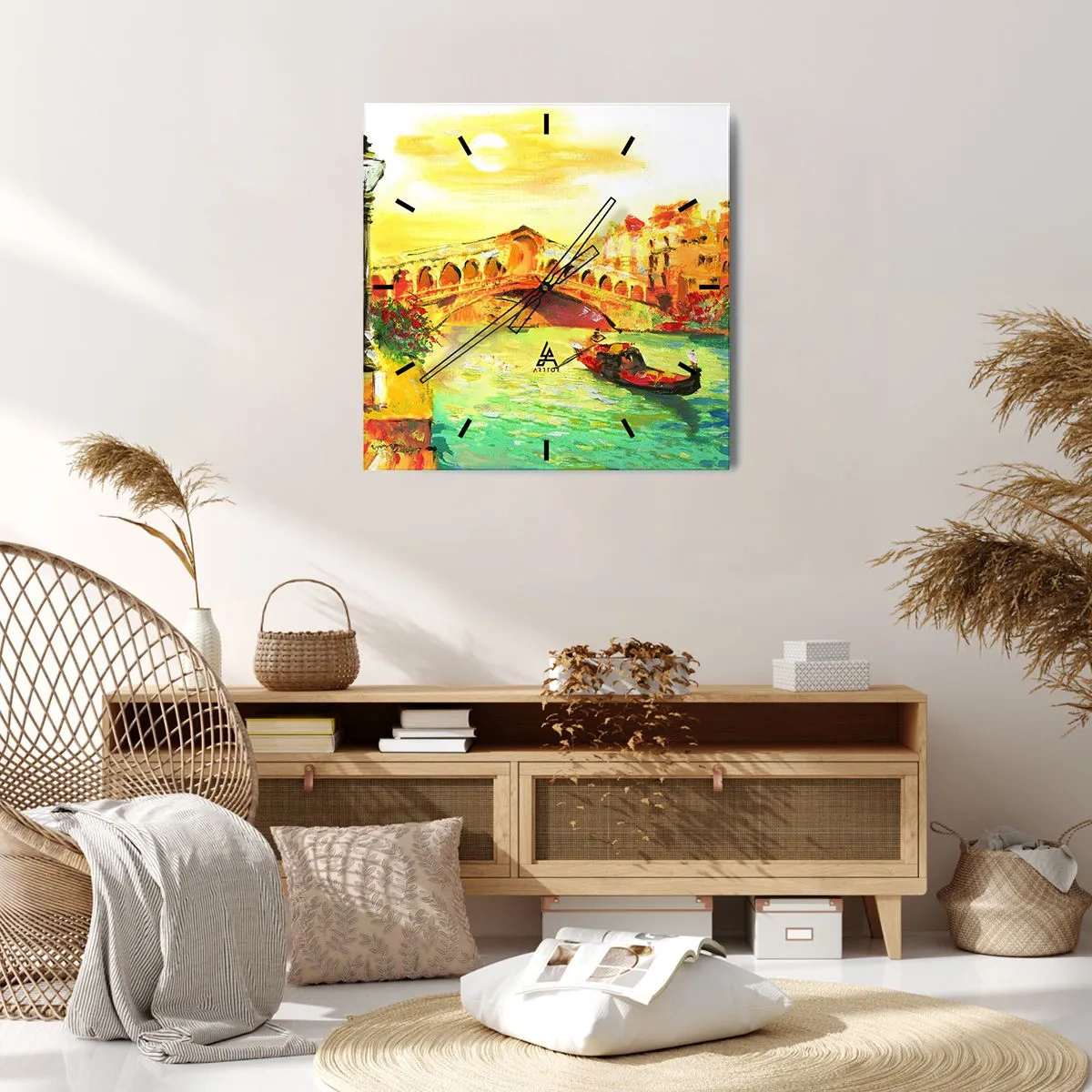 Relógio de parede - Relógio em vidro - Romaria dos amantes - 40x40 cm