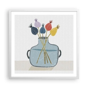 Pôster em moldura branca - Como semeou a papoula - 60x60 cm