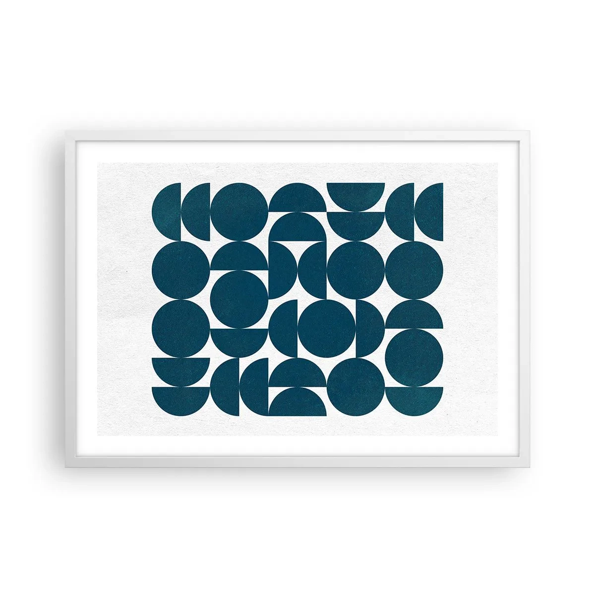 Pôster em moldura branca - Círculos e semicírculos - 70x50 cm