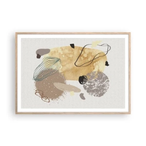 Pôster com moldura de carvalho claro - Plumcologia aplicada - 100x70 cm