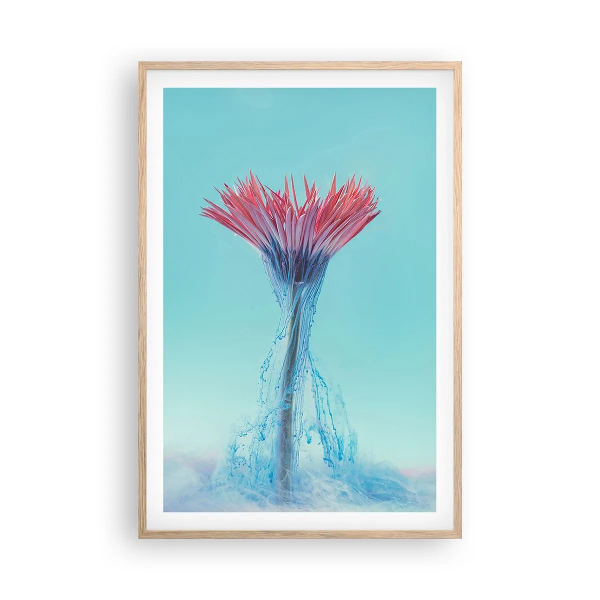 Pôster com moldura de carvalho claro - Num abraço revigorante - 61x91 cm