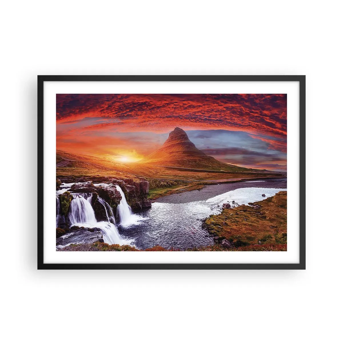 Pôster com moldura preta - A vista da Terra Média - 70x50 cm