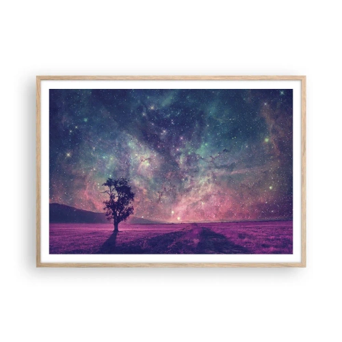 Pôster com moldura de carvalho claro - Sob o céu mágico - 100x70 cm