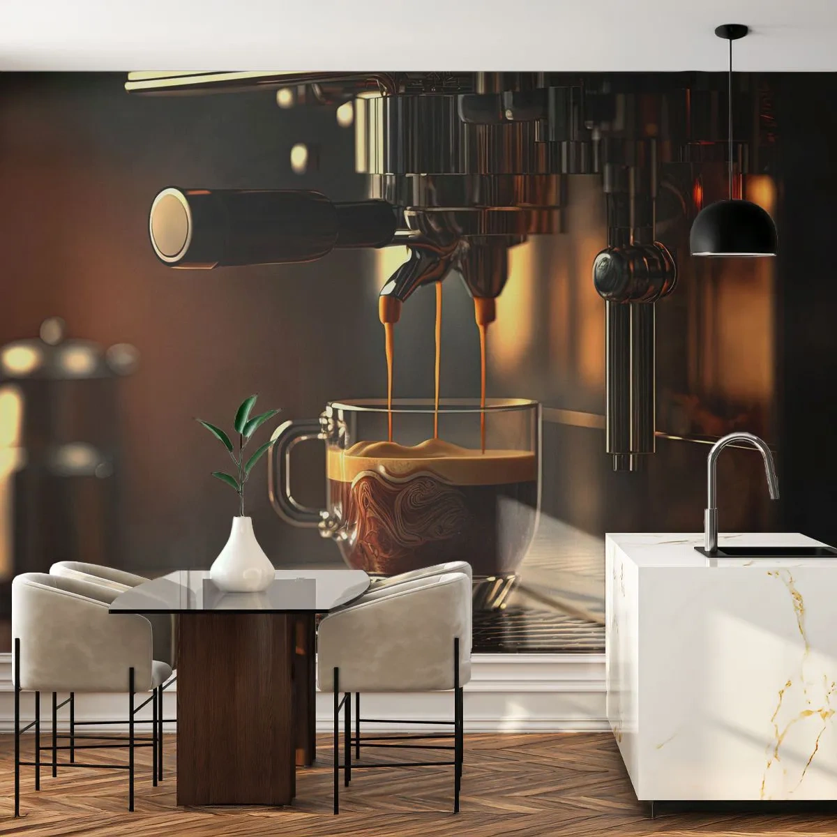 Papel de Parede Standard Eco - Uma mistura sensual - Café, Máquina de café, Gastronomia - 150x105 cm