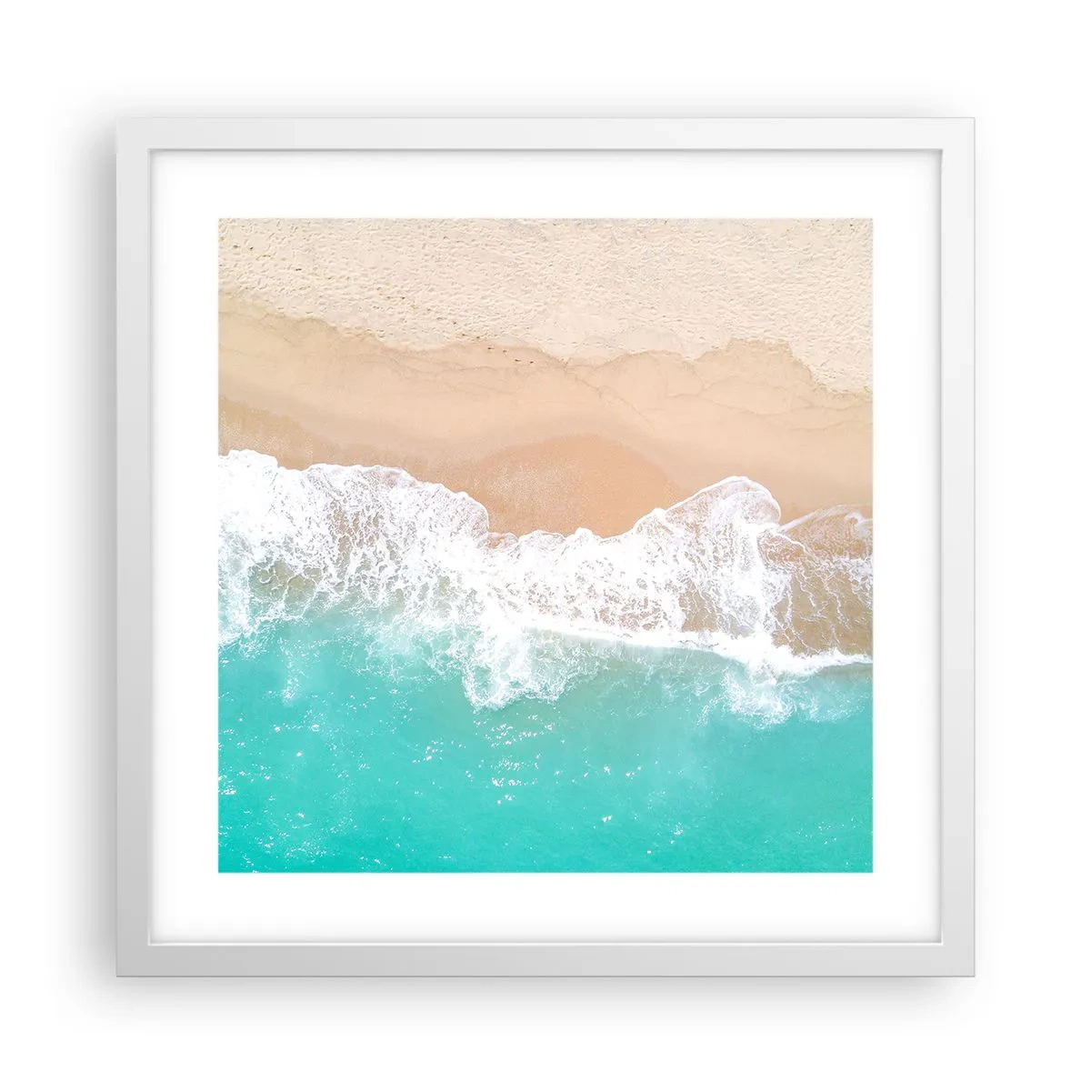 Pôster em moldura branca - Toque carinhoso - 40x40 cm