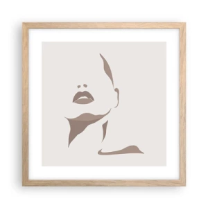 Pôster com moldura de carvalho claro - Feito de luz e sombra - 40x40 cm
