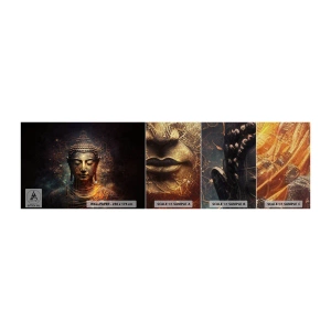 Amostra de papel de parede Premium Canvas - Equilíbrio espiritual - Buda, Meditação, Religião - 100x30 cm