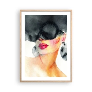 Pôster com moldura de carvalho claro - O segredo da elegância - 50x70 cm