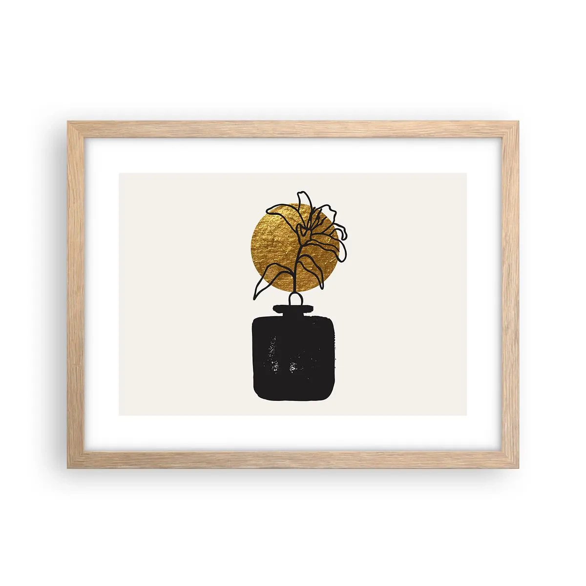 Pôster com moldura de carvalho claro - A beleza vale seu peso em ouro - 40x30 cm