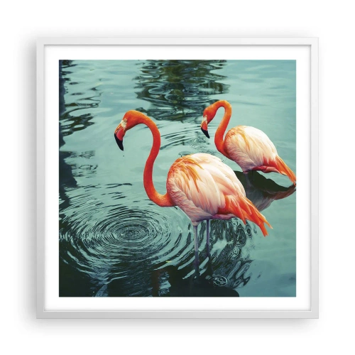 Pôster em moldura branca - Estamos na moda agora - 60x60 cm