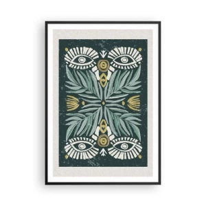 Pôster com moldura preta - Como um recorte folclórico - 70x100 cm